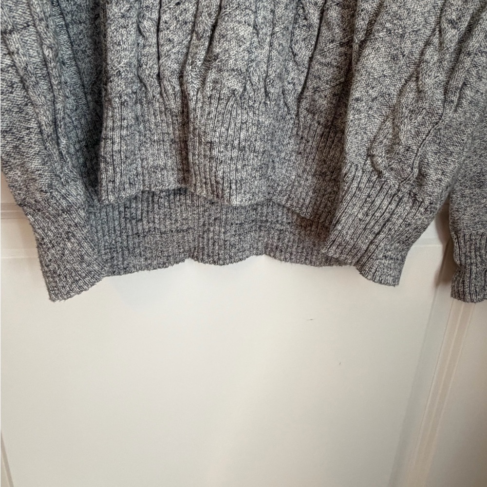 Gray Ribbed quarter zip Sweater - Picture 4 of 5